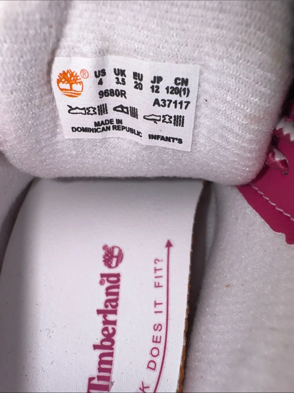 Timberland crib shoes size - US 4